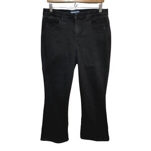Democracy Ab solution Black Kick Flare Crop Jeans Women 14 Petite Casual *Hemmed